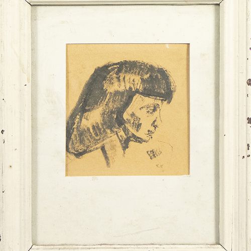 Null Cor Noltee (1903-1967) - Cor Noltee (1903-1967), portrait de femme, fusain &hellip;