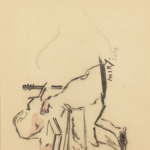 Null 水彩画、粉笔画等。- Maarten Yungmann (1877-1964)，坐在椅子上看书的女人，混合媒体，有单字签名 -24 x 39,5 cm&hellip;