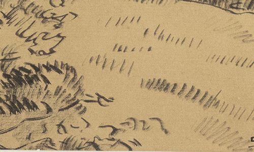 Null Cor Noltee (1903-1967) - Cor Noltee (1903-1967，农舍附近的干草堆，纸上炭笔，已签名，出处：艺术家的女儿 &hellip;