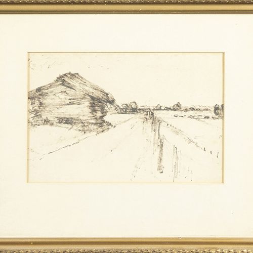 Null Cor Noltee (1903-1967) - Cor Noltee (1903-1967)，有棚子的风景，纸上木炭，无签名，出处：艺术家的女儿 -&hellip;