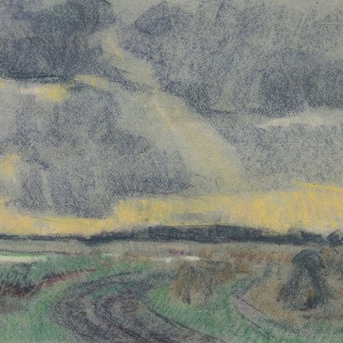 Null Cor Noltee (1903-1967) - Cor Noltee (1903-1967), scène de paysage, pastel, &hellip;