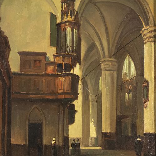 Null Paintings - Dutch School: interior of a Dutch protestant 17th century churc&hellip;