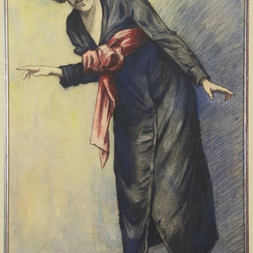 Null Watercolours, pastels etc. - Pieter van der Hem (1885-1961), elegant woman &hellip;