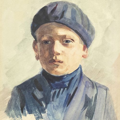 Null Acquerelli, pastelli ecc. - Olivier Salle (1880-1939), ritratto di ragazzo,&hellip;