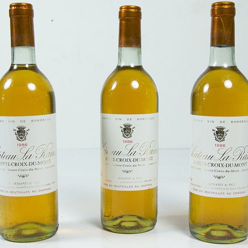 Null 葡萄酒、威士忌等。- 三瓶Chateau la Rame, Sainte-Croix-du-Mont, 1986 (级别: 肩顶)
