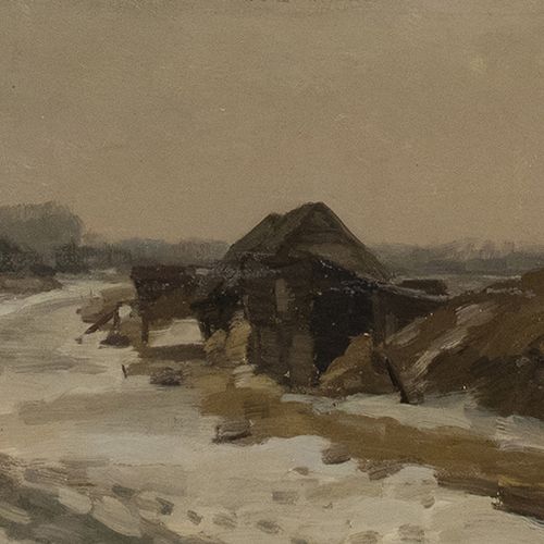Null Cor Noltee (1903-1967) - Cor Noltee (1903-1967)，冬天在Biesbosch的灌木架，油画板，签名，出处：&hellip;