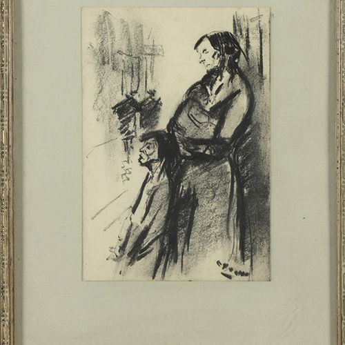 Null Cor Noltee (1903-1967) - Cor Noltee (1903-1967)，母亲和孩子，纸上炭笔，签名，出处：艺术家的女儿 -17&hellip;