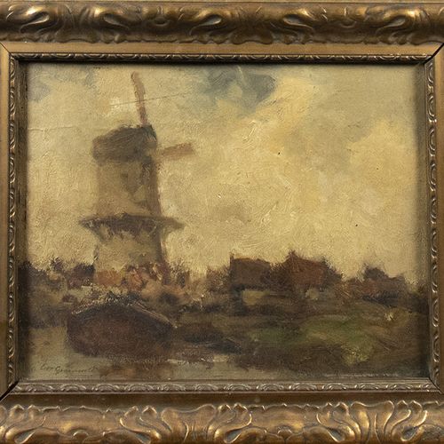 Null Peintures - Cornelis Groeneveld (1882-1952), paysage peint impressionniste &hellip;