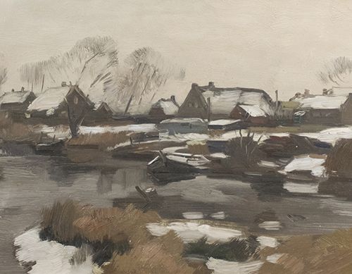Null Cor Noltee (1903-1967) - Cor Noltee (1903-1967), paisaje invernal, probable&hellip;