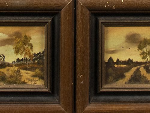 Null Dipinti - Henri Slot (?): coppia di dipinti di paesaggio, olio su pannello,&hellip;