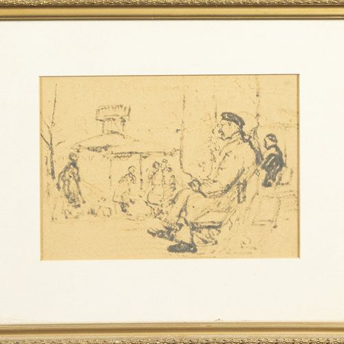 Null Cor Noltee (1903-1967) - Cor Noltee (1903-1967)，公园里的人，纸上炭笔，签名，出处：艺术家的女儿 -14&hellip;