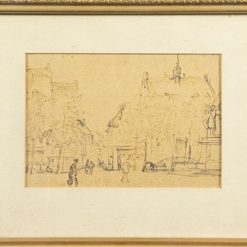 Null Cor Noltee (1903-1967) - Cor Noltee (1903-1967)，荷兰城市市政厅，纸上炭笔和红墨水，无签名，出处：艺术家&hellip;