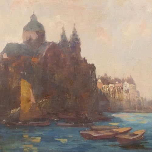 Null 画作 - Maarten Yungmann (1877-1964)：《阿姆斯特丹的Nicolaaskerk》，布面油画，签名 -42 x 47 cm-&hellip;