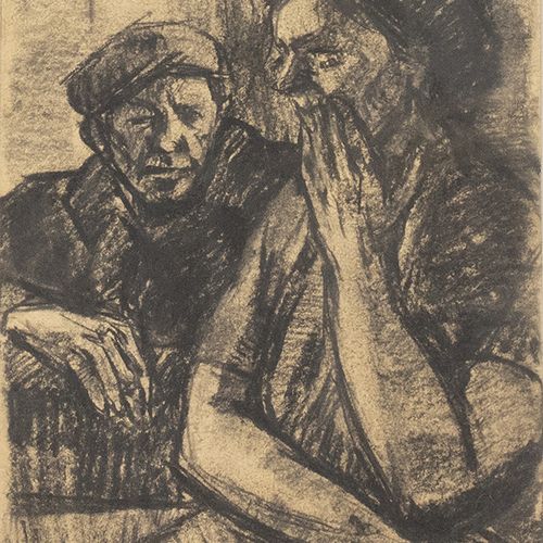 Null Cor Noltee (1903-1967) - Cor Noltee (1903-1967)，咖啡馆里的两个人物，纸上木炭，无签名，出处：艺术家的女&hellip;