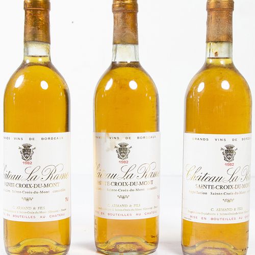 Null Wines, whiskey etc. - Three bottles Château la Rame, Sainte-Croix-du-Mont, &hellip;
