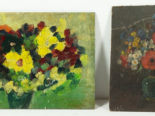 Null Gemälde - Maarten Yungmann (1877-1964): 'Vase mit Blumen', Öl auf Tafel, si&hellip;