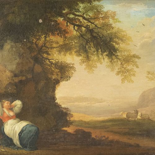 Null Dipinti - Jan Siberechts (1627-ca.1703), pastorella in paesaggio italiano, &hellip;
