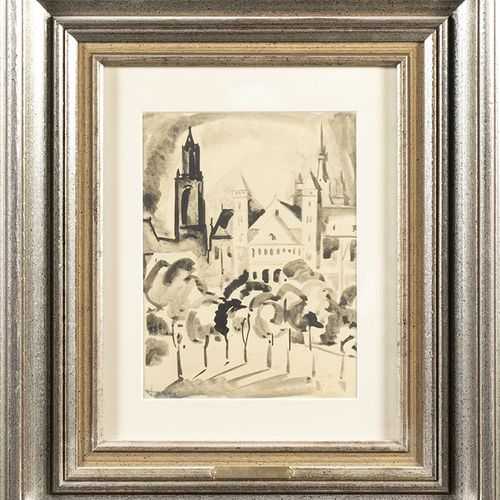 Null Aquarelles, pastels, etc. - Harie Jonas (1878-1944), Vrijthof, encre de chi&hellip;