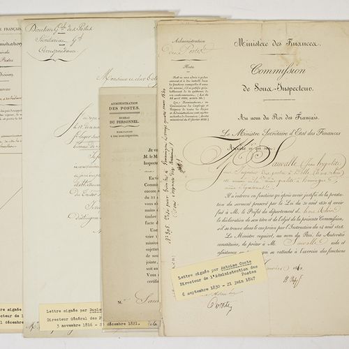 Null Books, documents and prints - Handwritten letters of French postal director&hellip;