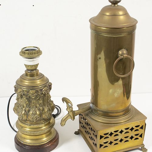 Null Pewter, copper, bronze etc. - Brass coffee urn, circa 1800 and brass repous&hellip;