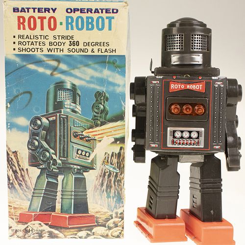 Null Toys and games - Rare Roto Robot in dark brown, 1960-1969, Battery operated&hellip;