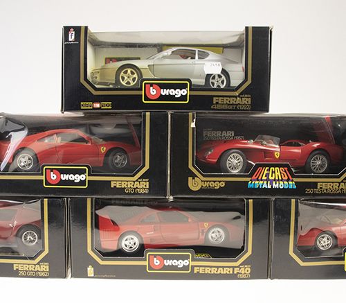 Null Modeling - Cars - 6 Ferrari diecast model cars in original boxes, 1:18, Bur&hellip;