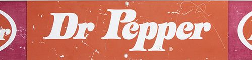 Null Bric-a-brac - Metalen reclamebord: Dr. Pepper, 20 x 138 cm -gebruikssporen-