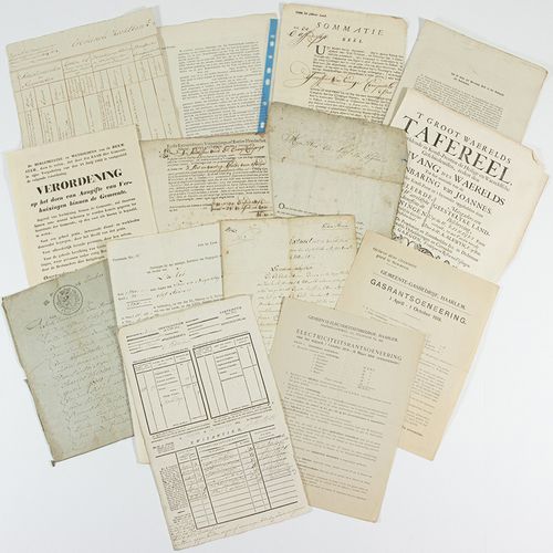 Null Books, documents and prints - Lot various old Dutch documents, including a &hellip;