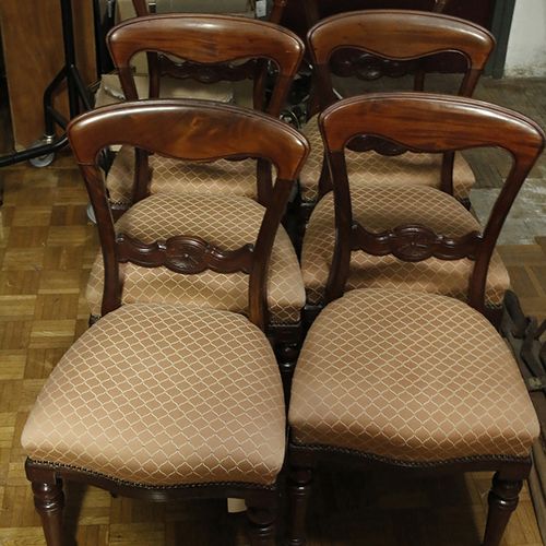 Null Furniture, mirrors, lamps etc. - A set of six mahogny dining chairs, Englan&hellip;