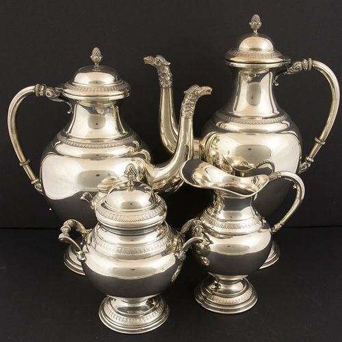 Null Silver objects - Italy - Four-piece empire-style tea- coffee service compri&hellip;