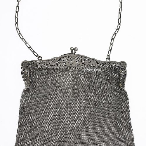 Null Silver objects - Netherlands - Pierced Dutch silver mesh design evening bag&hellip;