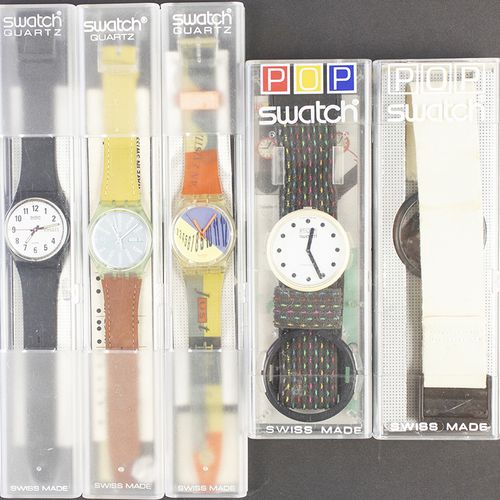 Null Miscellaneous watches - Four Swatch watches including model Typesetter, GK1&hellip;