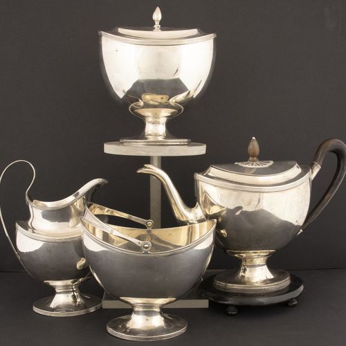 Null Silver objects - Netherlands - Five-piece silver tea service comprising: te&hellip;