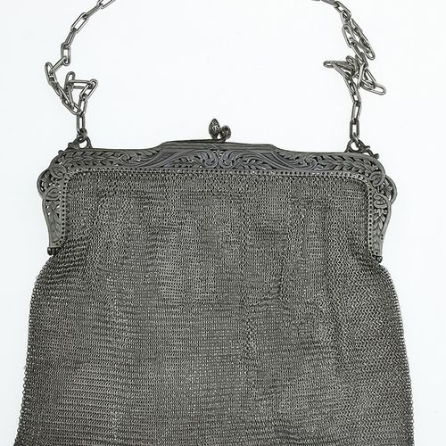 Null Silver objects - Miscellaneous - Pierced silver mesh design evening bag, to&hellip;