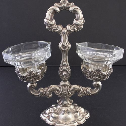 Null Silver objects - Miscellaneous - A silver centerpiece, added: glass candle &hellip;