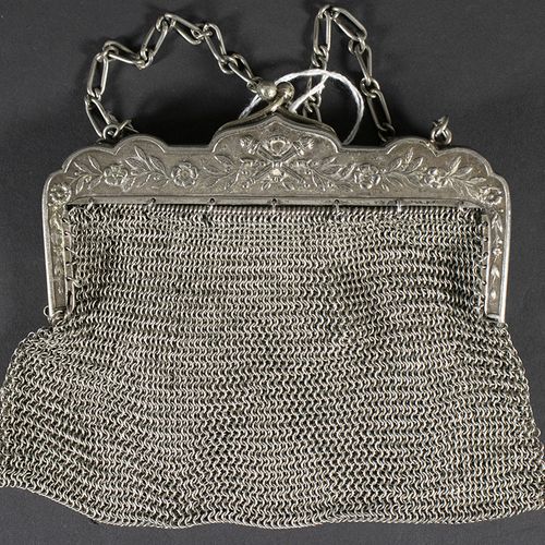 Null Silver objects - Miscellaneous - Pierced silver mesh design evening bag, de&hellip;