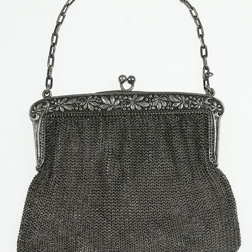 Null Silver objects - Miscellaneous - Pierced silver mesh design evening bag, wi&hellip;