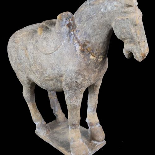 Null Asian art and objects - Chinese - A Chinese terracotta horse on a rectangul&hellip;