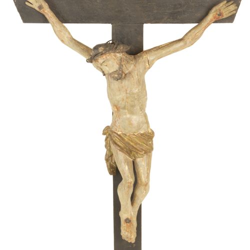 Null Statues, personnages etc. - Crucifix en bois sculpté, fin du 19e siècle - L&hellip;