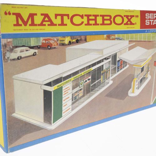 Null Modellbau - Autos - Original Matchbox MG-1-C1, BP Tankstelle mit Vorplatz -&hellip;