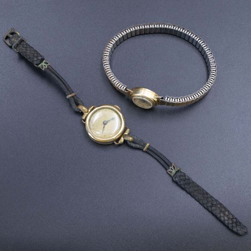 Null 黄金，奢侈品和设计师的手表（不保证） - 14K黄金女式腕表，梧桐，对金属表带来togethter与镀金的手表。