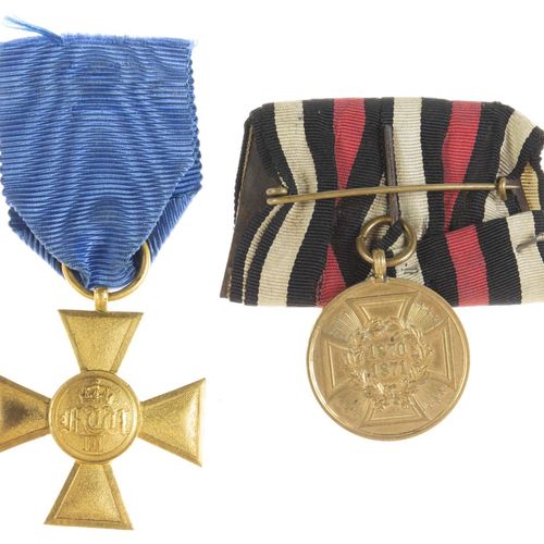 Null 军用品 - 勋章和奖章 - 德国 - 普法战争，1870-1871年宫廷安装的战争纪念章，边缘刻有 "Aus Erobertem Geschuetz &hellip;