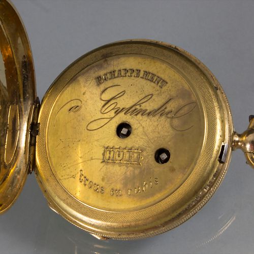 Offene Taschenuhr / An open 14ct gold pocket watch, Schweiz, um 1925 Cassa: oro &hellip;