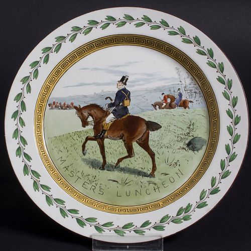 Zierteller / A decorative plate, England, um 1900 Matériau : faïence, émaillée, &hellip;