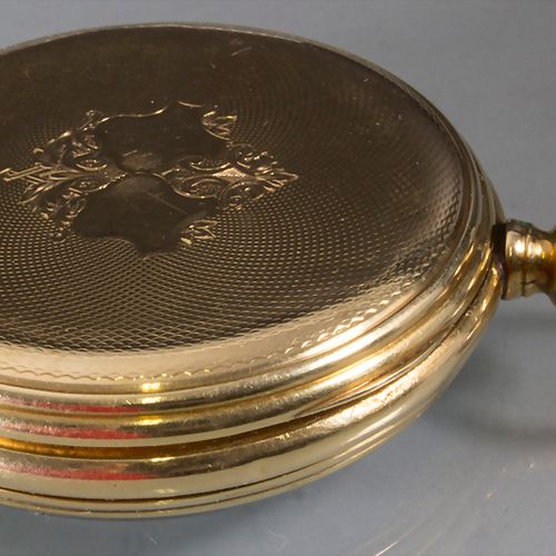 Offene Taschenuhr / An 18ct gold pocket watch, Schweiz, 19. Jh. Caja: Oro 18 Kt &hellip;