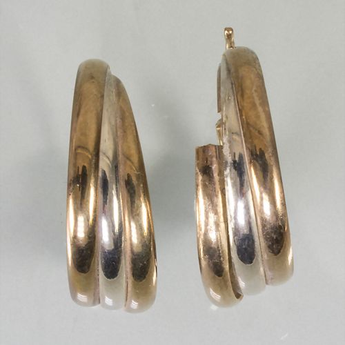 Paar Creolen / A pair of 8kt gold creole earrings Material: Gelbgold und Weißgol&hellip;