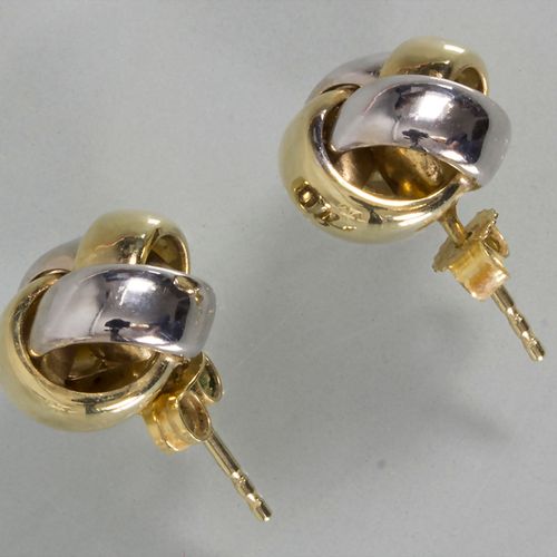 Paar Ohrstecker / A pair of 14 ct earrings Material: Weißgold und Gelbgold Au 58&hellip;
