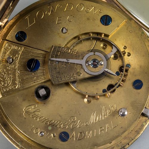 Offene Taschenuhr / A 9ct gold pocket watch, John Forrest, London, 19. Jh. Caja:&hellip;