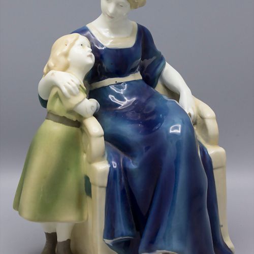Jugendstil Figurengruppe 'Im Dialog' / An Art Nouveau figural group 'mother and &hellip;