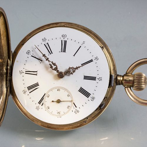 Savonette Taschenuhr / A 14ct gold pocket watch, Schweiz, um 1880 Cassa: oro 14 &hellip;